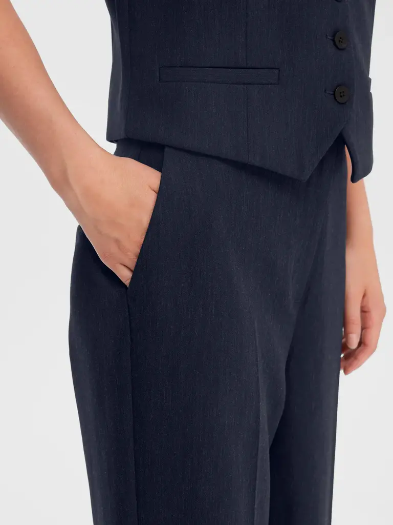 Rita Wide Pants Dark Sapphire Melange