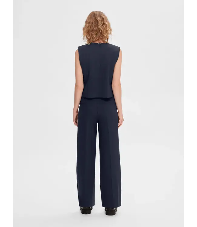 Rita Wide Pants Dark Sapphire Melange