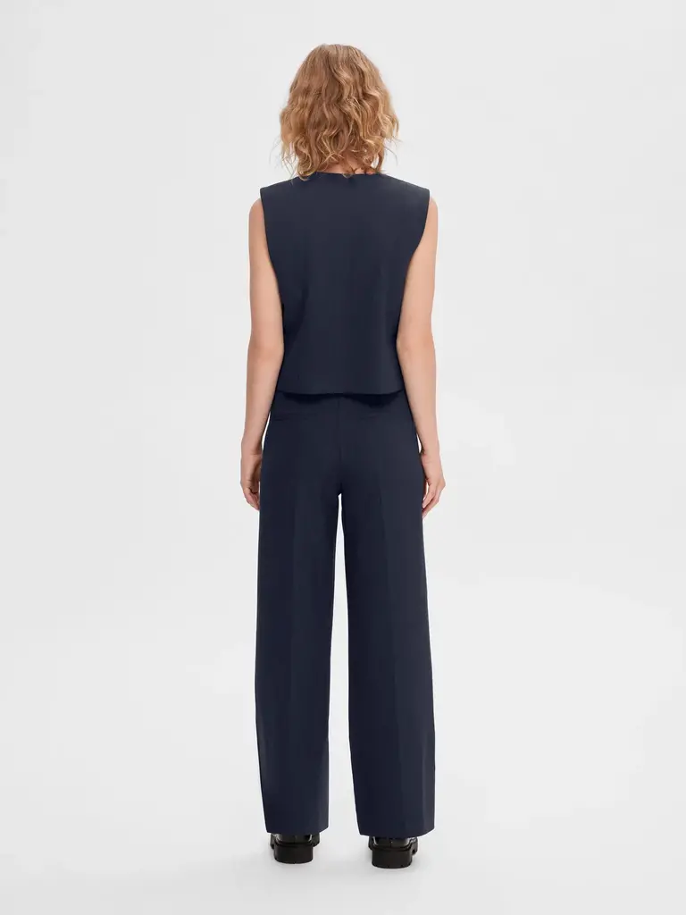 Rita Wide Pants Dark Sapphire Melange