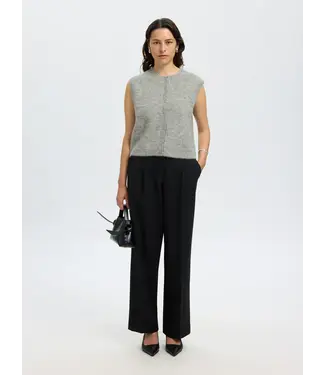 Lulu Button O-neck Vest Light Grey Melange