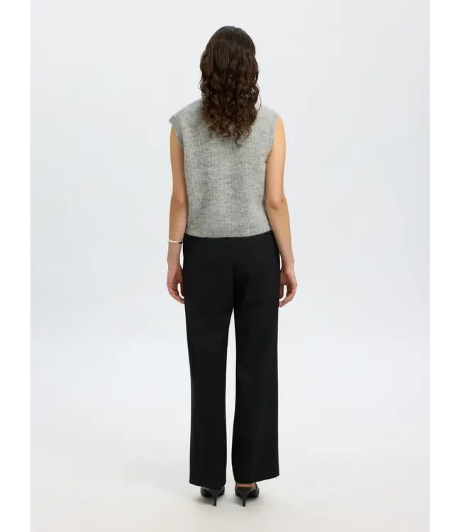 Lulu Button O-neck Vest Light Grey Melange