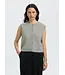 Lulu Button O-neck Vest Light Grey Melange