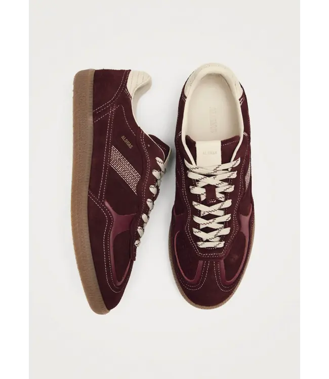 Rife Burgundy Cream Leather Sneakers