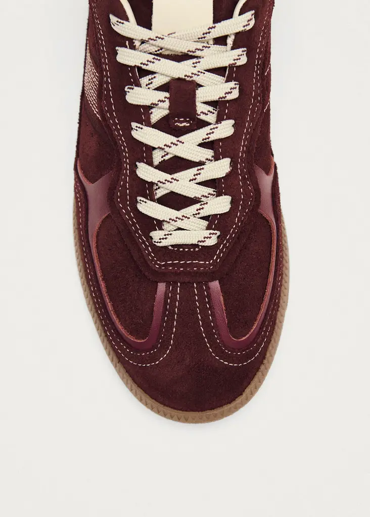 Rife Burgundy Cream Leather Sneakers