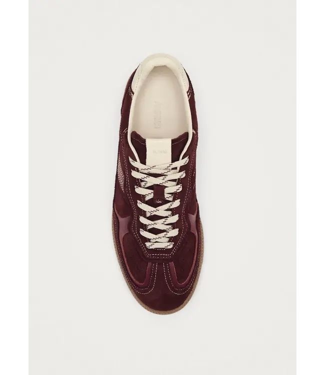 Rife Burgundy Cream Leather Sneakers