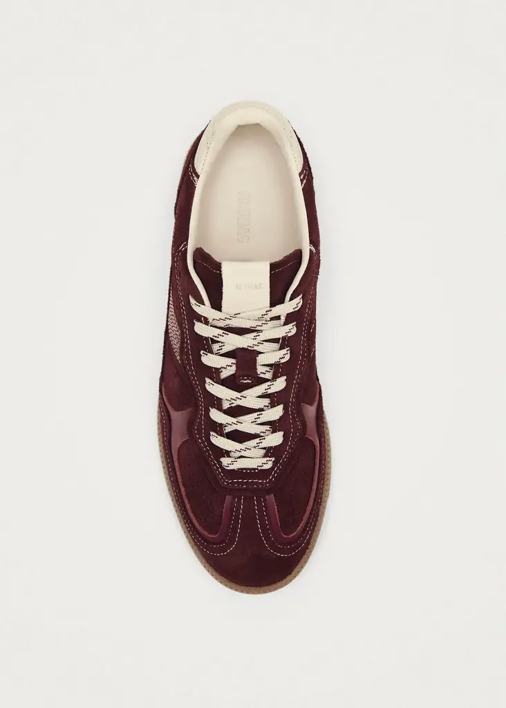 Rife Burgundy Cream Leather Sneakers