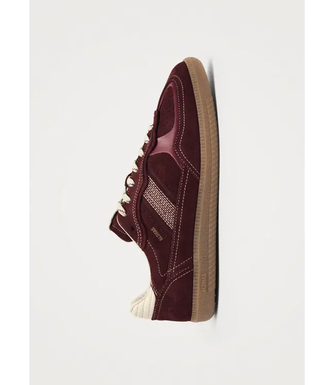Rife Burgundy Cream Leather Sneakers