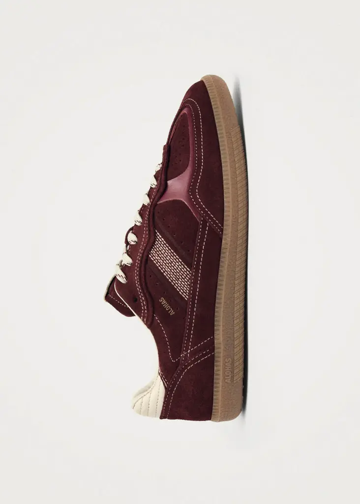 Rife Burgundy Cream Leather Sneakers