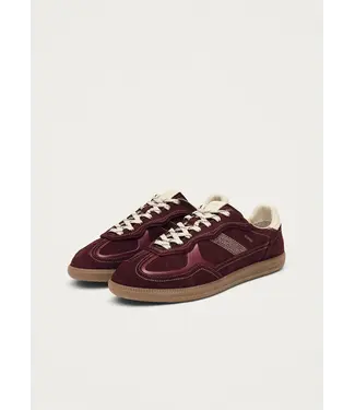 Rife Burgundy Cream Leather Sneakers