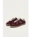 Rife Burgundy Cream Leather Sneakers