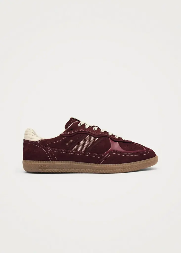 Rife Burgundy Cream Leather Sneakers
