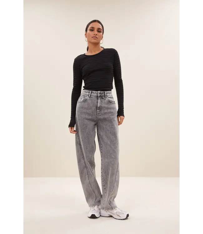 Basic Ls Melange Stripe Top