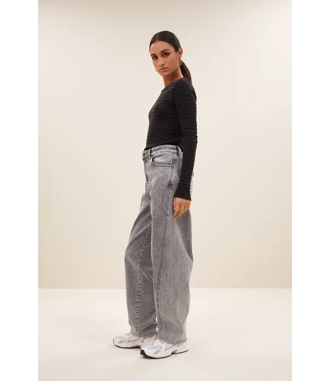 Basic Ls Melange Stripe Top