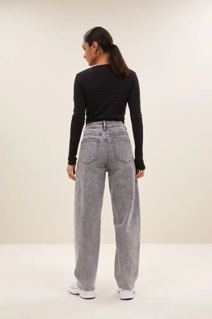 Basic Ls Melange Stripe Top