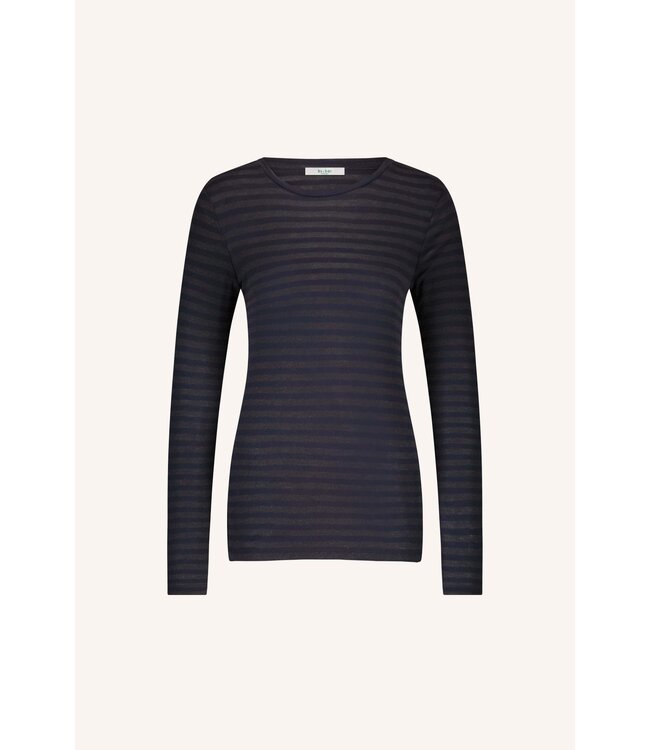 Basic Ls Melange Stripe Top