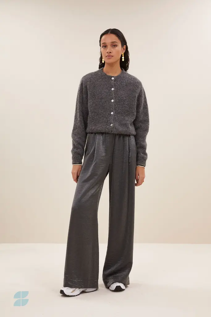 Cleo Natural Cardigan Dark Grey Melange