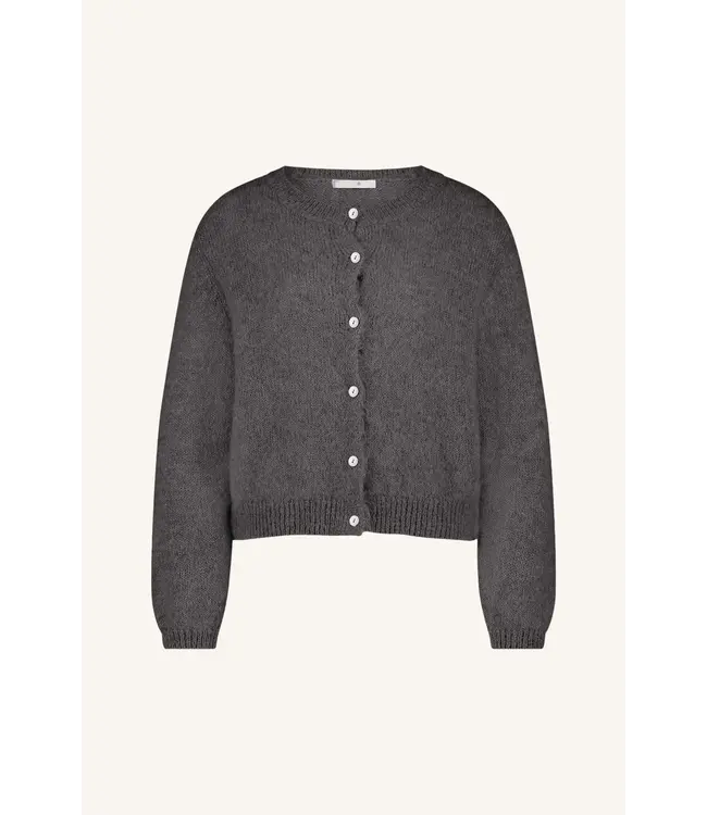 Cleo Natural Cardigan Dark Grey Melange