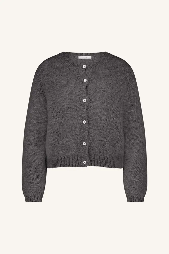 Cleo Natural Cardigan Dark Grey Melange