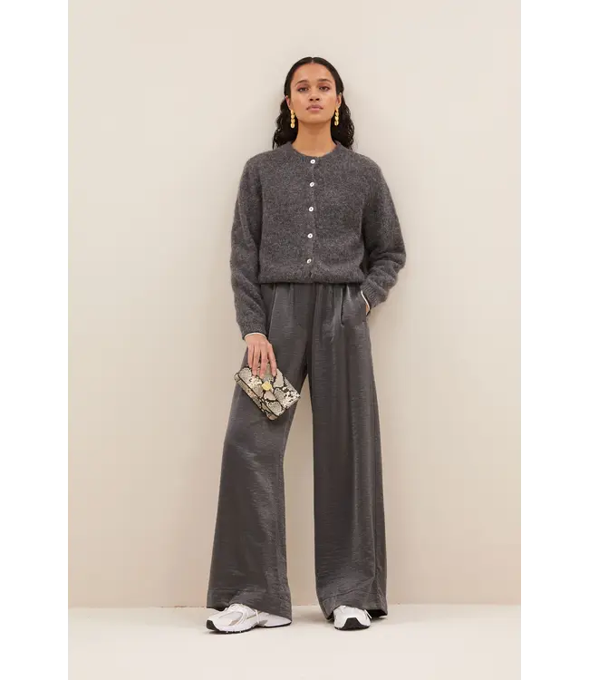 Cleo Natural Cardigan Dark Grey Melange