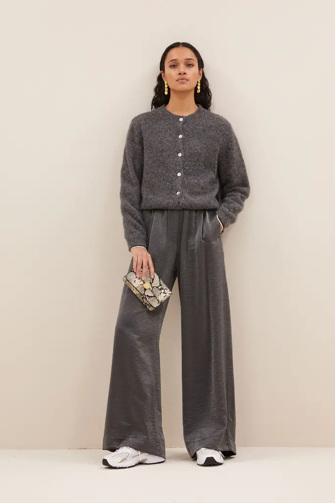Cleo Natural Cardigan Dark Grey Melange