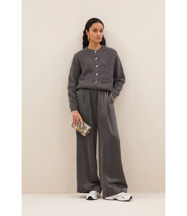 Cleo Natural Cardigan Dark Grey Melange