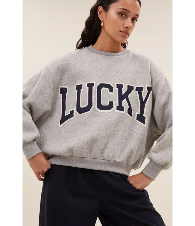 Bibi Patchwork Sweater Grey Melange