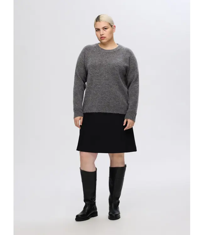 FW25 Lulu Knit O-neck Medium Grey Melange