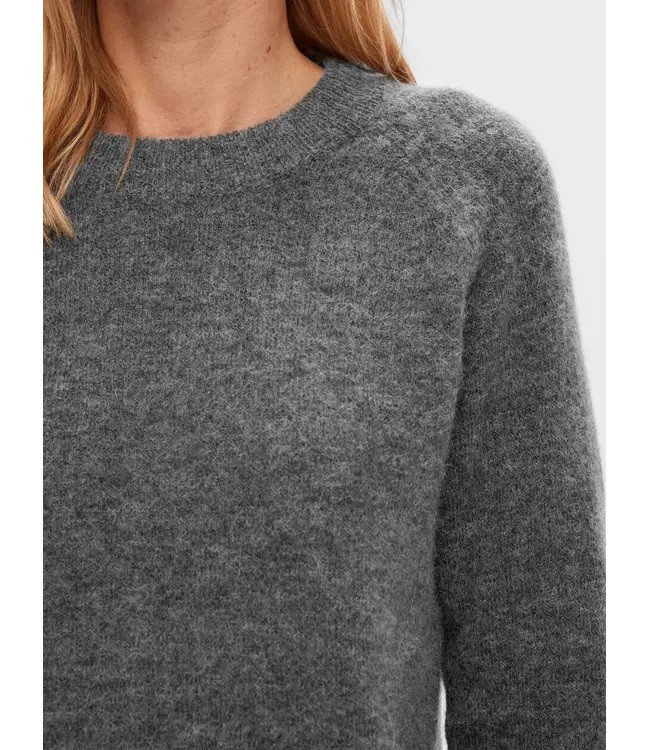 FW25 Lulu Knit O-neck Medium Grey Melange