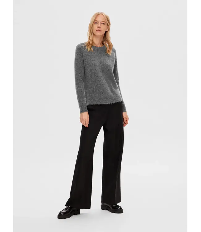 FW25 Lulu Knit O-neck Medium Grey Melange