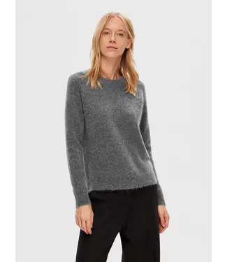 FW25 Lulu Knit O-neck Medium Grey Melange
