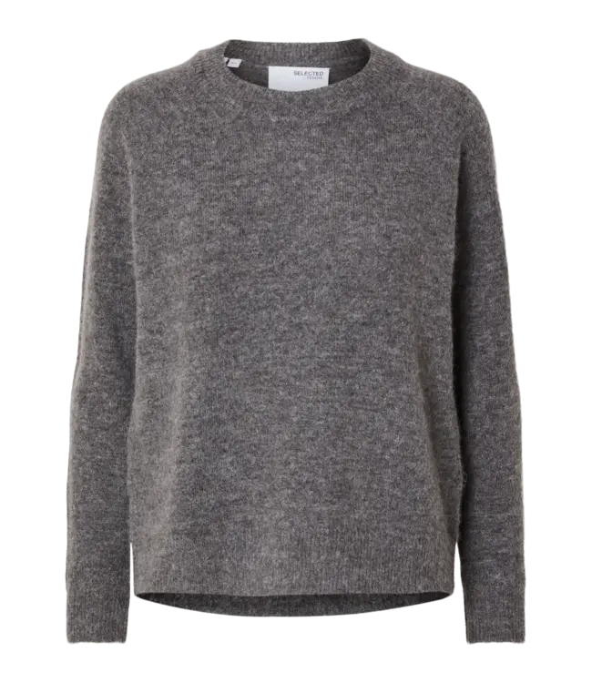 FW25 Lulu Knit O-neck Medium Grey Melange