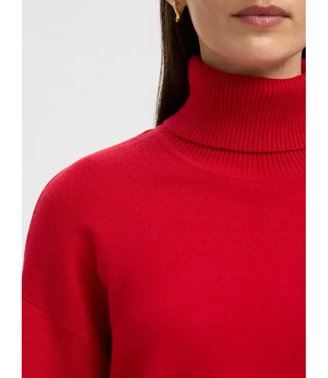 Kamma Knit Roll Neck Equestrian Red