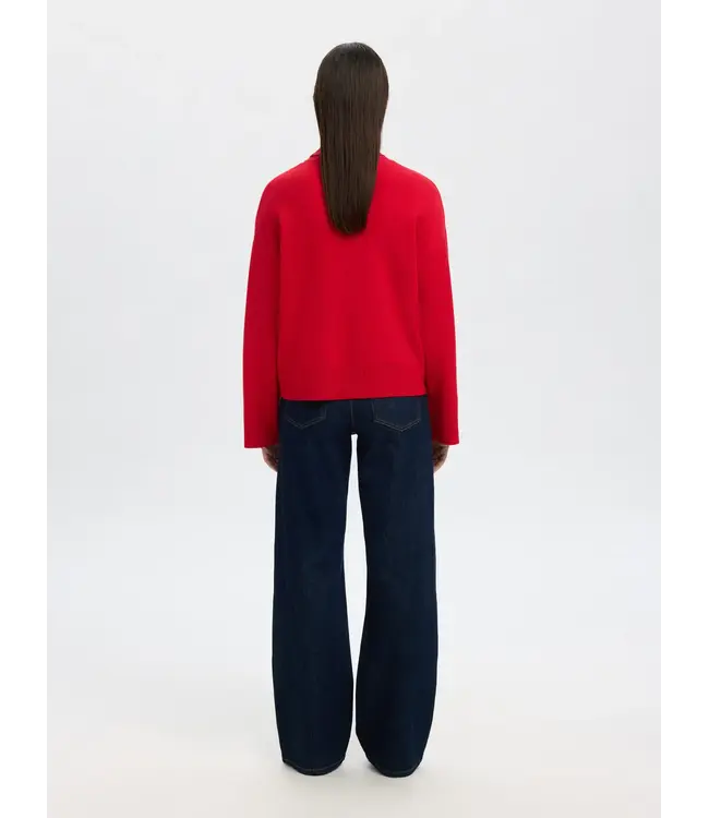 Kamma Knit Roll Neck Equestrian Red