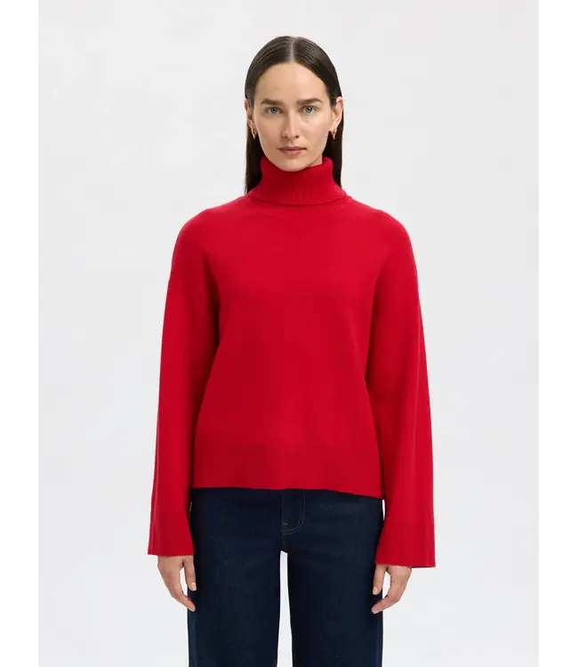 Kamma Knit Roll Neck Equestrian Red
