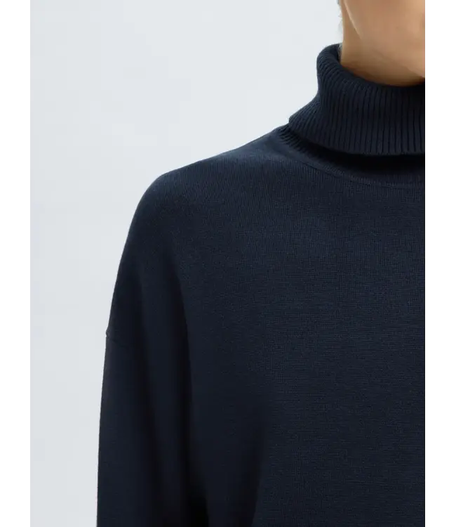 Kamma Knit Roll Neck Dark Sapphire
