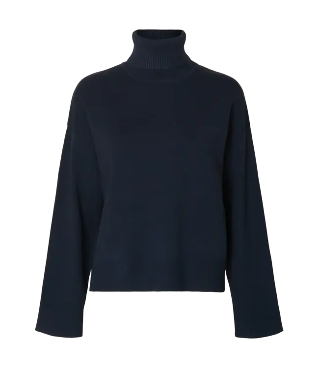 Kamma Knit Roll Neck Dark Sapphire