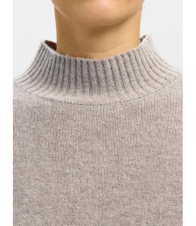 Cille Cashmere Blend High Neck Cream Melange