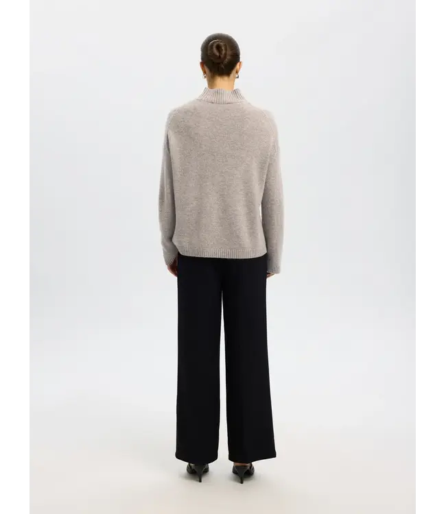 Cille Cashmere Blend High Neck Cream Melange