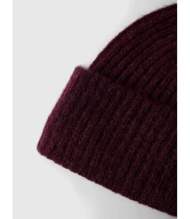 Lulu Wool Blend Beanie Fig Melange