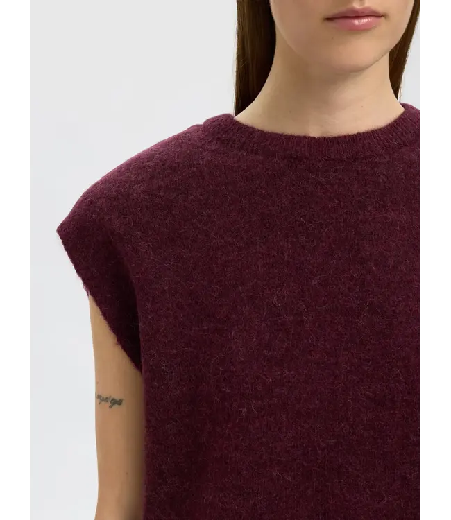 Lulu Knit Vest Fig Melange