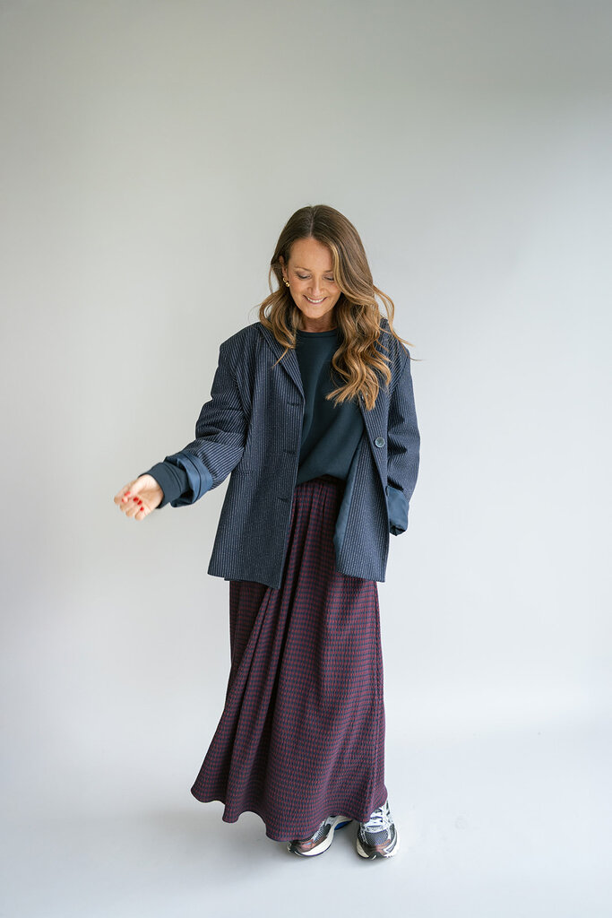 Juliette Skirt Bordeaux Check