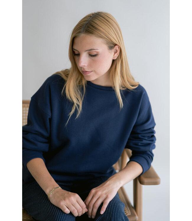 Alba Sweater Navy Bonheur Bordeaux