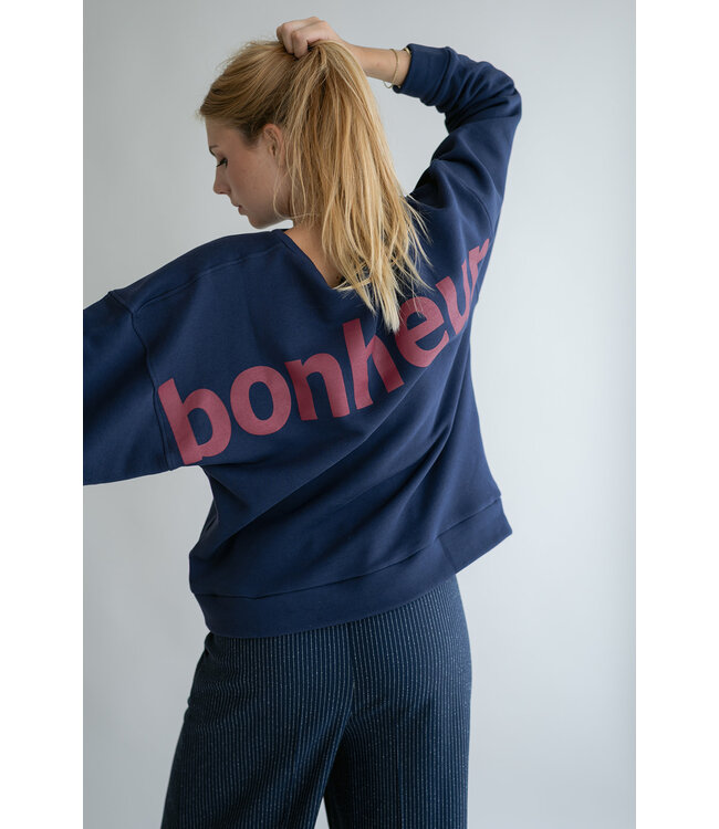 Alba Sweater Navy Bonheur Bordeaux