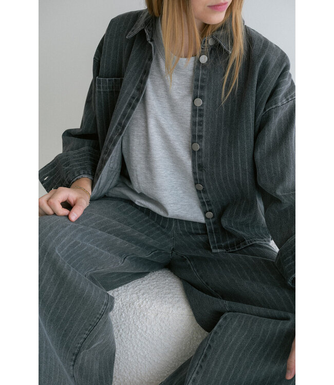 Maria Blouse Grey Denim