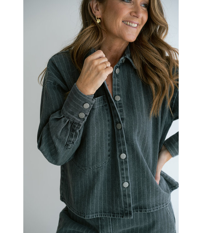 Maria Blouse Grey Denim