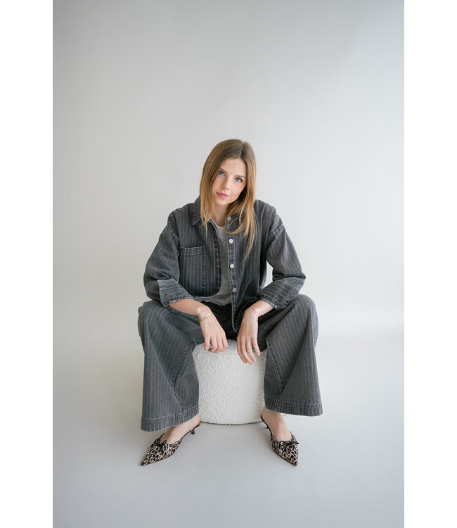 Maria Blouse Grey Denim