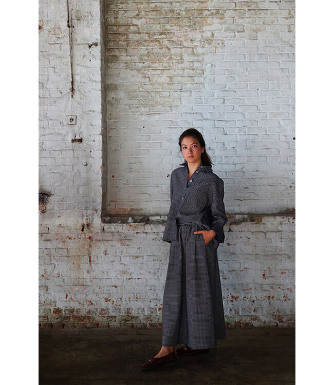 Sari Skirt Carreaux Ecru