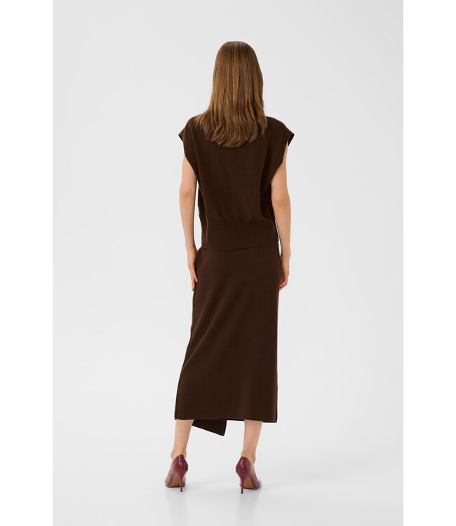 Manzi Knit Waistcoat Deep Burnt Brown