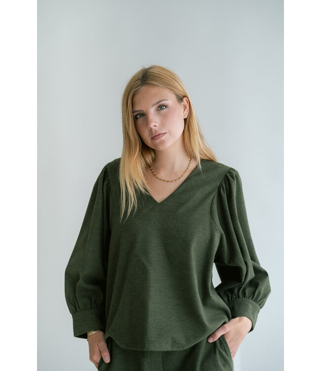 Maud Blouse Solid Green