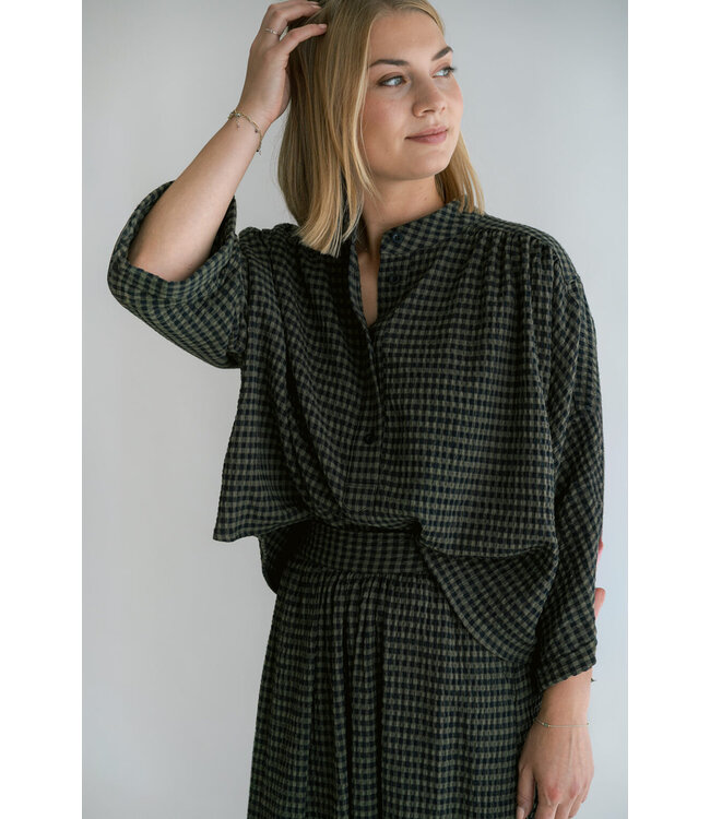 Maya Blouse Green Check
